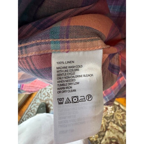 Tommy Bahama 100% Linen Striped Multicolor Button Down shirt XXL - Picture 5 of 10